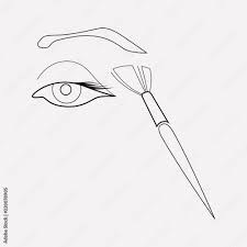 eye makeup icon line element vector