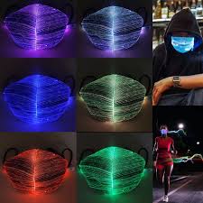 2020 Led Luminous Designer Reusable Face Masks Lights Led Light Up Face Mask Usb Rechargeable Glowing Luminous Dust Mask For Christmas Party From N95mask 11 06 Dhgate Com