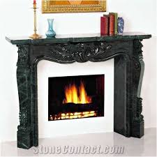 China Marquina Black Marble Fireplace