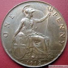1912 H Uk Penny Value George V Heaton Mint
