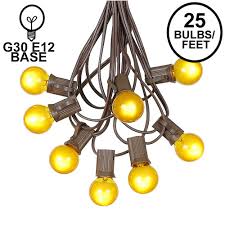 Yellow Satin G30 Globe Round Outdoor String Light Set On
