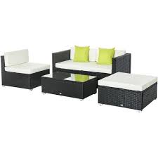 outsunny 5pc rattan furniture set