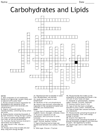 carbohydrates and lipids crossword