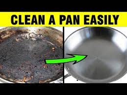 how to clean a frying pan with burnt on