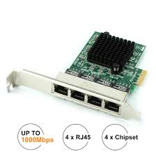 Pcie slots can have different sizes, based on the number of bidirectional lanes that connect to it. Ubit Network Card Ethernet Card Gigabit 1000mbps 4 Port Rj45 Lan Adapter Converter Pcie Network Controller Card With Heatsink Technology For Desktop Pc Buy Online In Antigua And Barbuda At Antigua Desertcart Com Productid