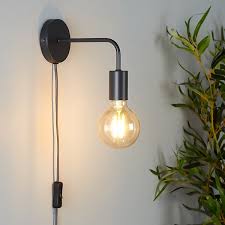 Jay Plug In Wall Light Charcoal