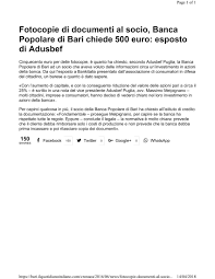 Banca popolare della murgia ei tegutse valdkondades pangad, atm. Fotocopie Di Documenti Al Socio Banca Popolare Di Bari Chiede 500 Euro Banca Popolare Soca