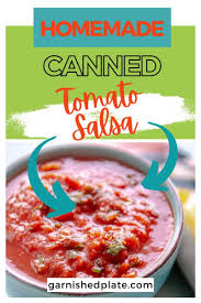 canned tomato salsa garnished plate