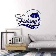 vinyl wall decal fishing fish hobby