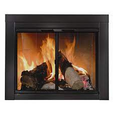 Ardmore Black Fireplace Door Woodland