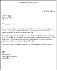Credit Memo Credit Letter Template Business Forms Letter