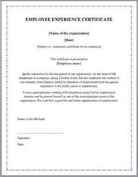 Job Experience Certificate Format Hr Letter Formats Pinterest All