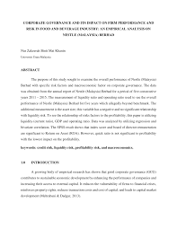 Nestle should provide the shariah committee board in nestle malaysia. Pdf Corporate Governance And Its Impact On Firm Performance And Risk In Food And Beverage Industry An Empirical Analysis On Nestle Malaysia Berhad