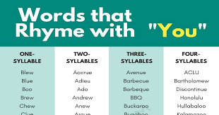 232 amazing words that rhyme with you