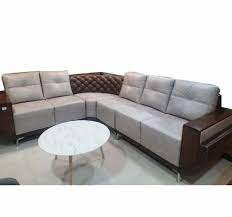 leather 5 seater l shape sofa set at rs