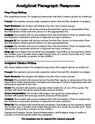 Analytical Paragraphs Worksheets Teaching Resources Tpt