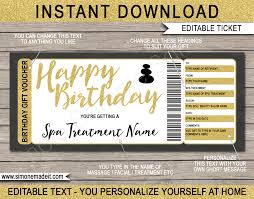 birthday spa gift certificate template