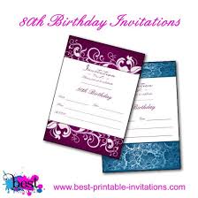 Printable 80th Birthday Invitations