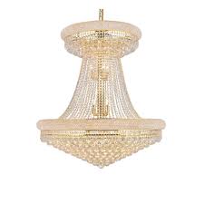 Shop Elegant Lighting Gold Royal Cut 36 Inch Crystal Clear Large Hanging Chandelier Overstock 10159880