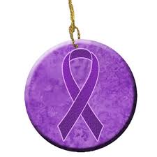 Purple Ribbon For Pancreatic And Leiomyosarcoma Cancer Awareness Ceramic  Ornament | Michaels
