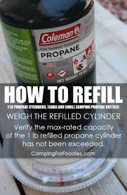 how to refill 1 lb propane tanks using