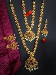 antique temple jewellery set for