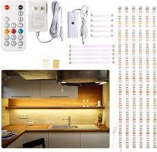 Under cabinet lighting by www.luminussolutions.com. Under Cabinet Led Lighting Kit 6 Pcs Led Strip Lights With Remote Control Dimmer And Adapter Dimmable For Kitchen Cabinet Counter Shelf Tv Back Showcase 2700k Warm White Bright Timing Amazon Com