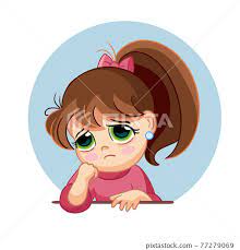 cartoon sad face emotion vector