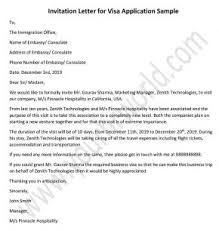 An invitation is not needed for a us b1/b2 visa and is not a factor used to deny or issue the visa. Invitation Letter For Visa Application Sample Template