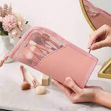 makeup bag stand cosmetic bag clear