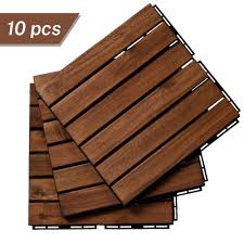 solid acacia wood patio deck tiles