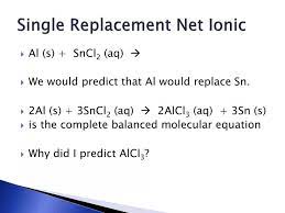 Ppt Single Replacement Net Ionic