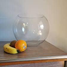 Large Fish Bowl Vase 30cm Round Glass