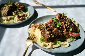 sous vide asian short ribs with udon
