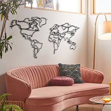 Frames Metal World Map Wall Art Metal