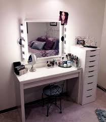 Modern Ikea Vanity Makeup Table With Lights And Drawers