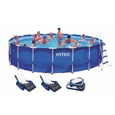 With this product we can make another design for our home. Intex 18ft X 48in Metal Frame Above Ground Round Family Swimming Pool Set Pump Walmart Com Walmart Com