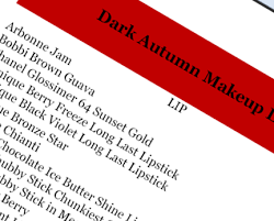 the dark autumn makeup list