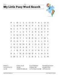 My Little Pony Word Search Free Printable