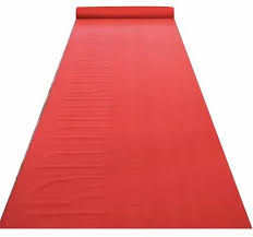 red non woven carpet size dimension
