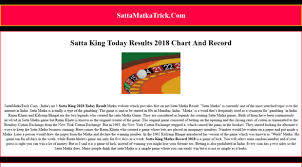 Sattamatkatrick Com Satta King Chart 2019 Satta K