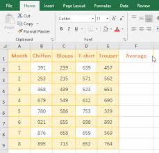 how to calculate average in excel with