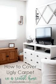 how to cover ugly carpet rug reveal