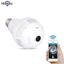 Light Bulb 360 Degree Panoramic Home Security Wifi Camera Mak Rack