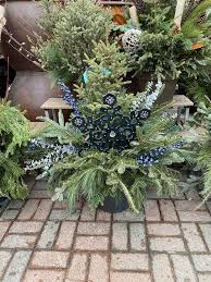 Blue Snowflake Spruce Winter Container