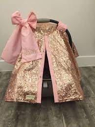 Rose Gold And Baby Pink Car Seat Canopy