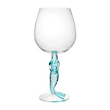 mermaid stemmed acrylic wine glass