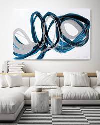Pink Canvas Art Large Abstract Blue