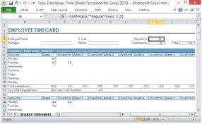 Free Employee Time Sheet Template For Excel 2013