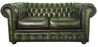Genuine Leather Two Seater Sofa Antique